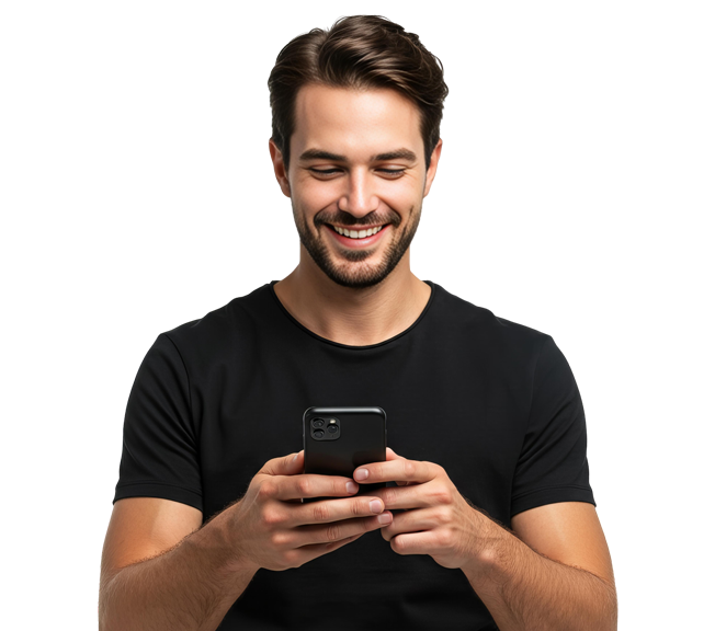 Trader using mobile app